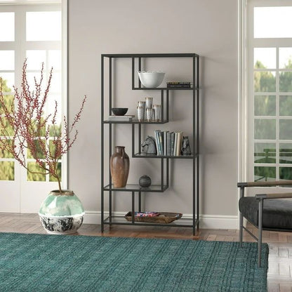 Βιβλιοθήκη 90 × 30 × 172 εκ. Μαύρο Tranparent GR540MDR1304