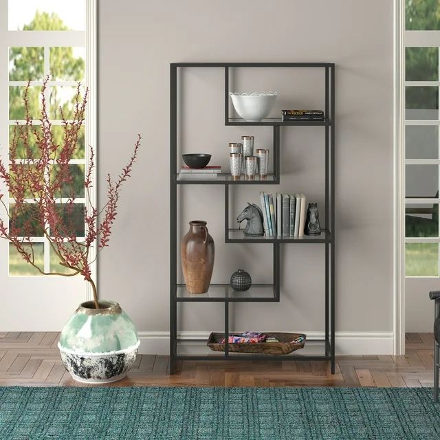 Βιβλιοθήκη 90 × 30 × 172 εκ. Μαύρο Tranparent GR540MDR1304