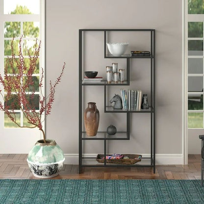 Βιβλιοθήκη 90 × 30 × 172 εκ. Μαύρο Tranparent GR540MDR1304