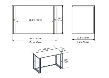 Γραφείο Υπολογιστή και Μελέτης 120x75x60 εκ. Λευκό | 541HDL1102