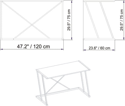 Γραφείο Υπολογιστή και Μελέτης 120x75x60 εκ. Καρυδί Μαύρο | 541HDL1104