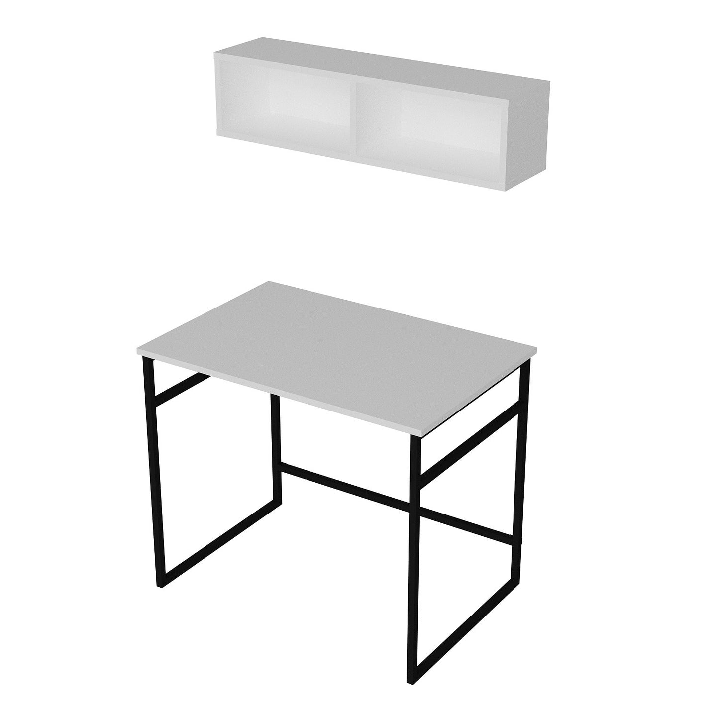 Γραφείο Υπολογιστή και Μελέτης 90x75x60 εκ. Λευκό/Μαύρο | 541HDL1106