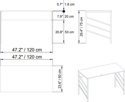 Γραφείο Υπολογιστή και Μελέτης 120x75x60 εκ. Καρυδί Μαύρο | 541HDL1116