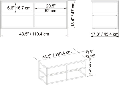 Τραπεζάκι Σαλονιού Καρυδί - Μαύρο 110,4 x 52 x 47 εκ GR541HDL1235