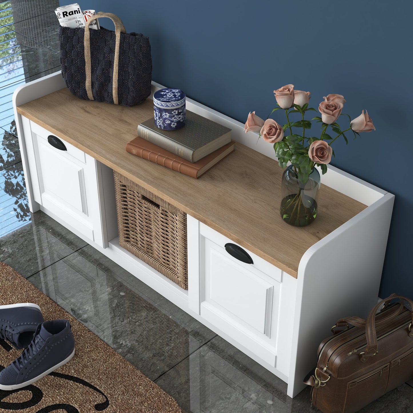 Παπουτσοθήκη Παγκάκι Έπιπλο Εισόδου Διαδρόμου Παπουτσοθήκες Χαμηλός Μπουφές 543WRN1101