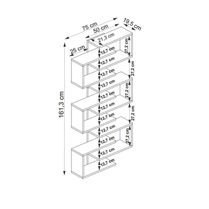 Βιβλιοθήκη 75 × 21,3 × 161,3 εκ. Λευκό GR550ARN1604