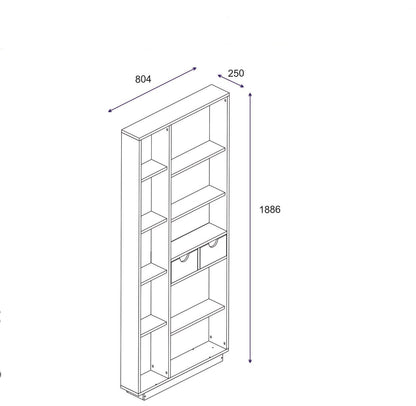 Βιβλιοθήκη 80,4 × 25 × 188,6 εκ. Δρυς GR550ARN1613