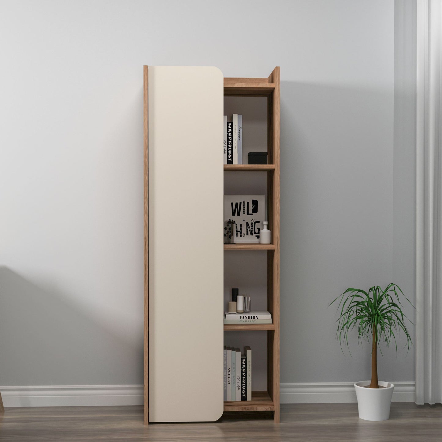 Βιβλιοθήκη 60 × 35 × 160 εκ. Καρυδί Μπεζ GR550ARN1693