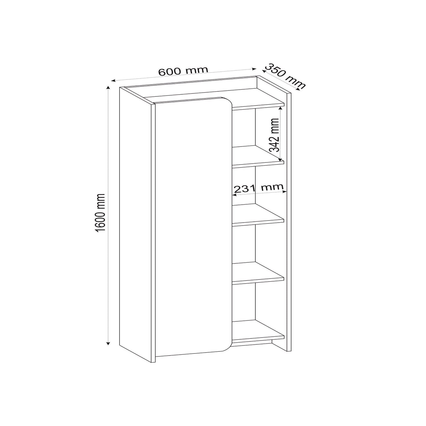 Βιβλιοθήκη 60 × 35 × 160 εκ. Καρυδί Μπεζ GR550ARN1693