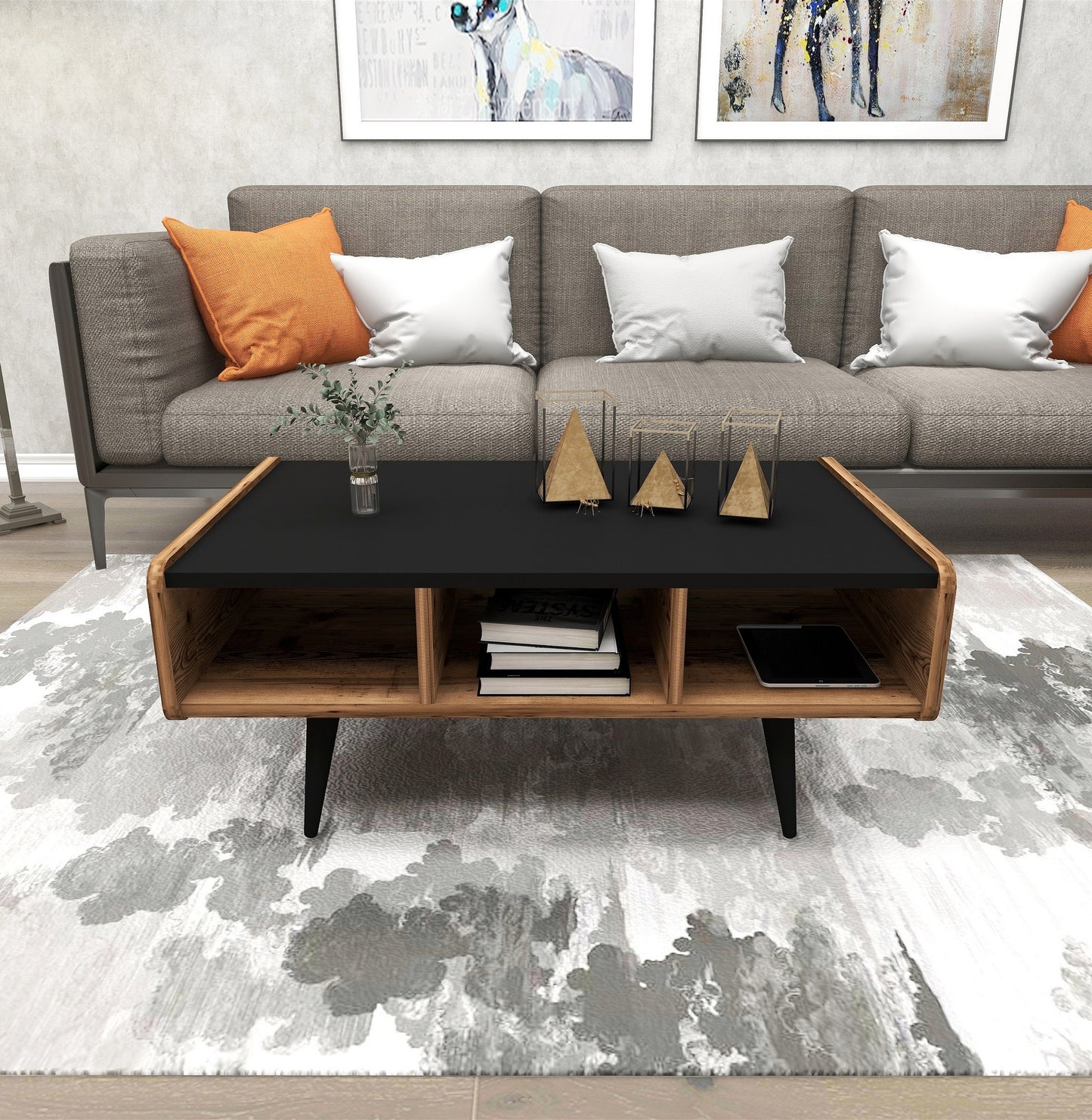 Τραπεζάκι Σαλονιού Καθιστικού Τραπέζι Coffee Καρυδιά 90x40x56 εκ 550ARN1730