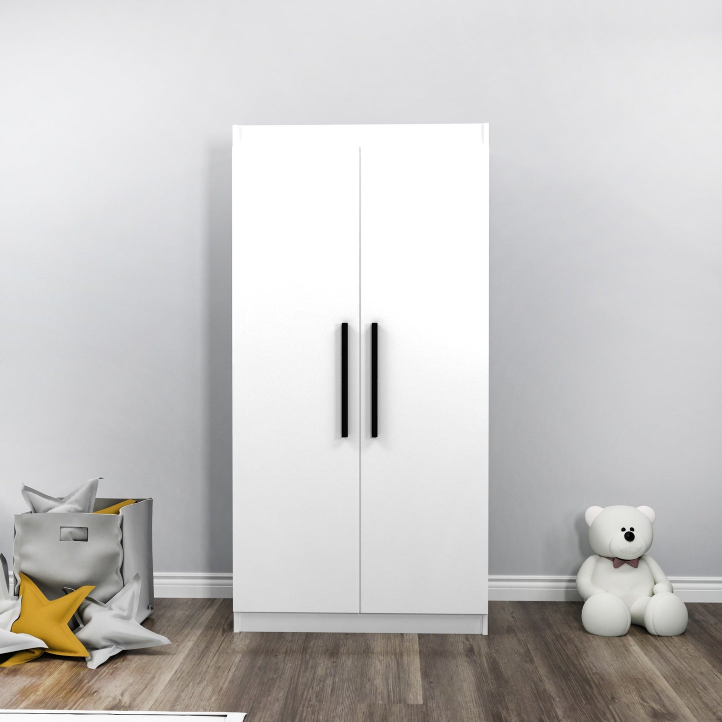 Ντουλάπα 90x180x45 εκ Λευκό 550ARN3161