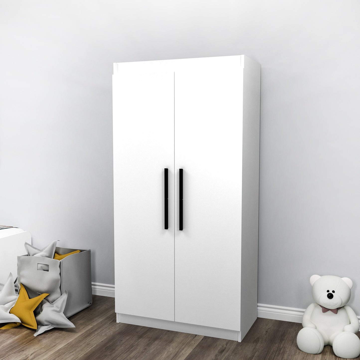 Ντουλάπα 90x180x45 εκ Λευκό 550ARN3161