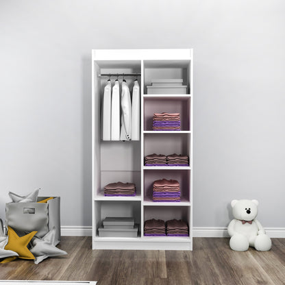 Ντουλάπα 90x180x45 εκ Λευκό 550ARN3161