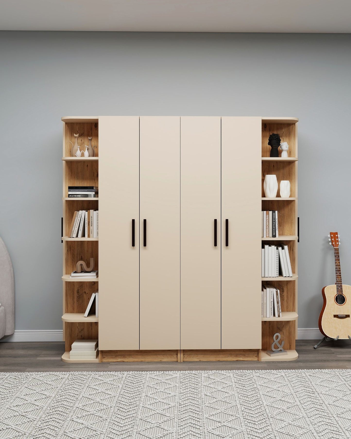 Ντουλάπα 180x181.8x50 εκ Atlantic Pine Beige 550ARN3163