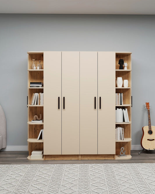 Ντουλάπα 180x181.8x50 εκ Atlantic Pine Beige 550ARN3163