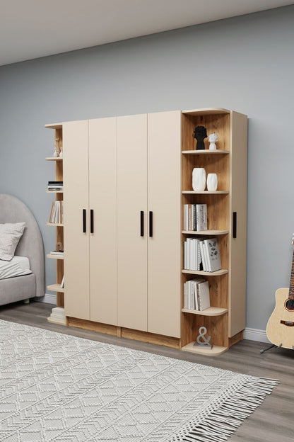 Ντουλάπα 180x181.8x50 εκ Atlantic Pine Beige 550ARN3163