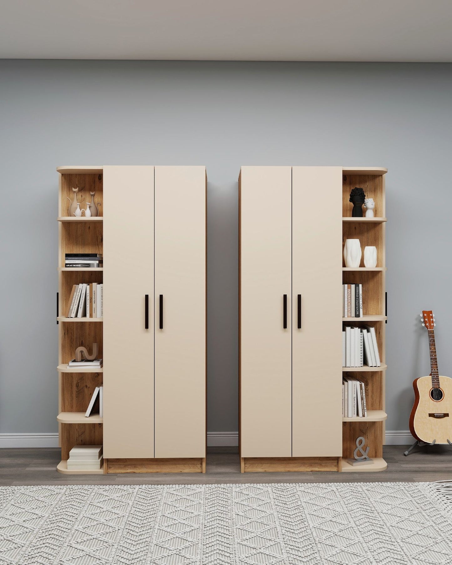 Ντουλάπα 180x181.8x50 εκ Atlantic Pine Beige 550ARN3163