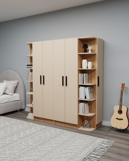 Ντουλάπα 180x181.8x50 εκ Atlantic Pine Beige 550ARN3163