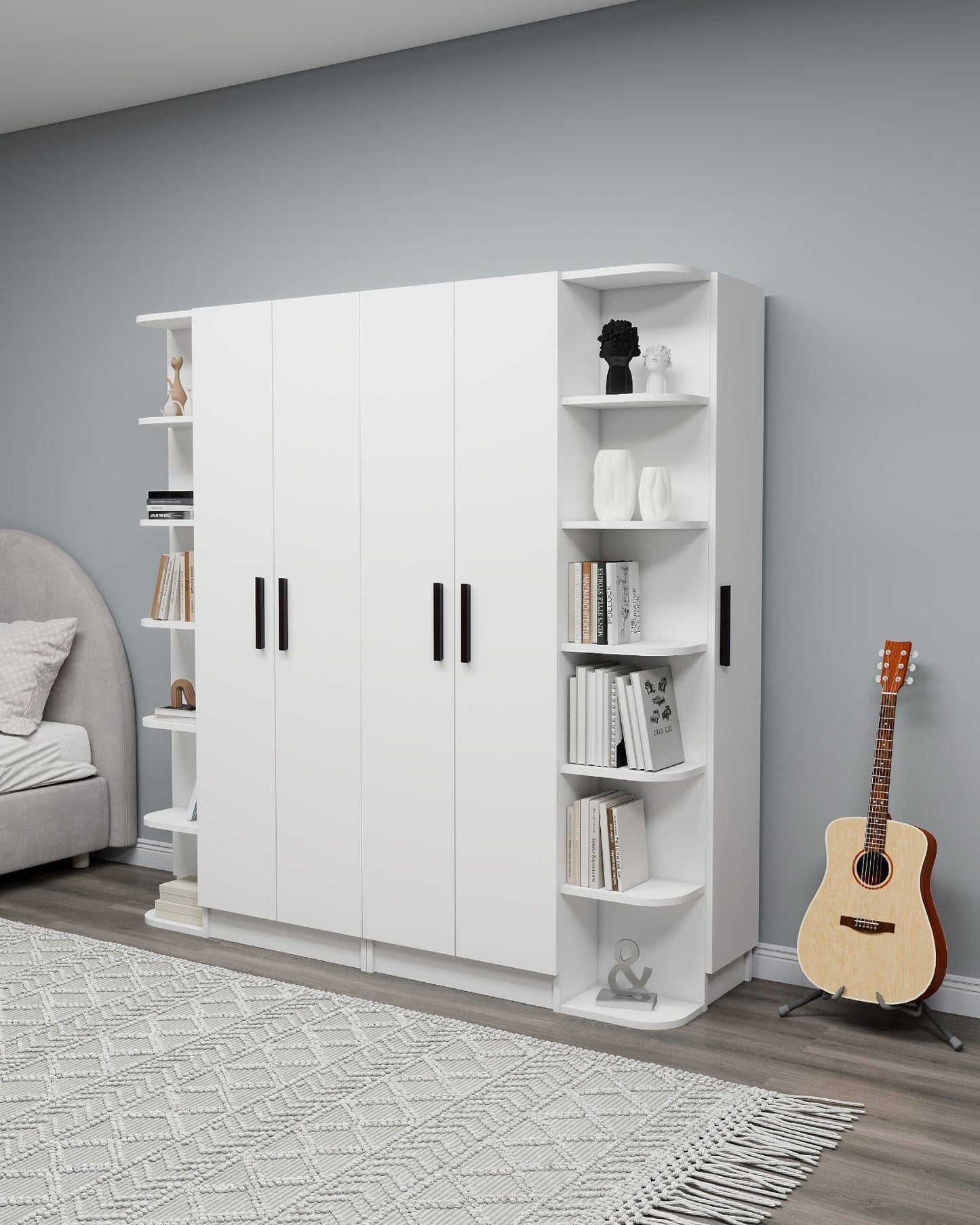 Ντουλάπα 180x181.8x50 εκ Λευκό 550ARN3164