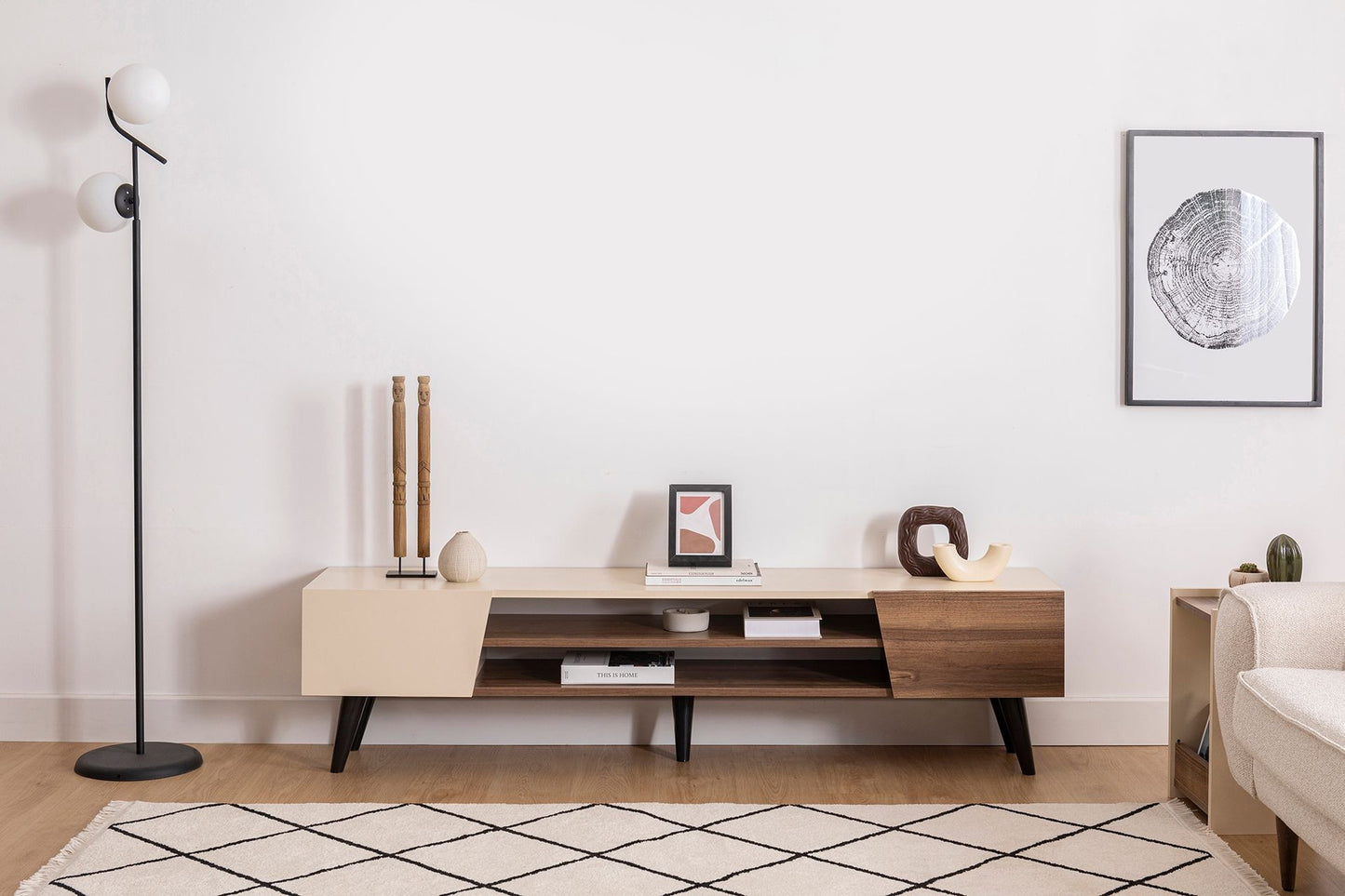 Έπιπλο Τηλεόρασης TV Βάση Σύνθεση Καρυδί Beige | 550ARN3449