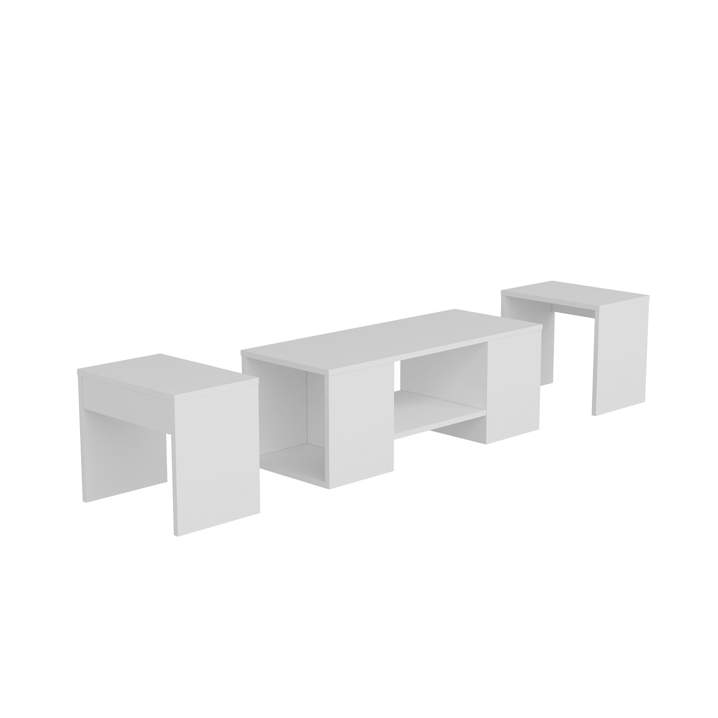 Τραπεζάκι Σαλονιού Set Λευκό 100 x 40 x 37 εκ GR550ARN3461