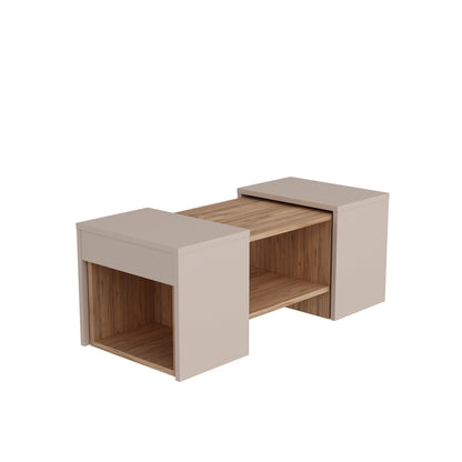 Τραπεζάκι Σαλονιού Set Πεύκο Atlantic - Μπεζ 100 x 40 x 37 εκ GR550ARN3462