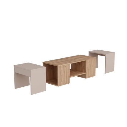 Τραπεζάκι Σαλονιού Set Πεύκο Atlantic - Μπεζ 100 x 40 x 37 εκ GR550ARN3462
