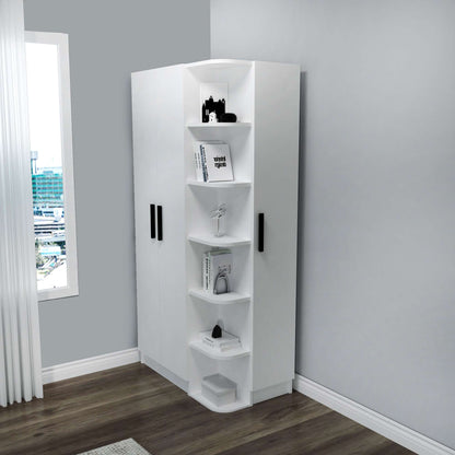 Ντουλάπα Έπιπλο Εισόδου σε 2 Χρωματισμούς Γωνιακό Ντουλάπι Κρεμάστρα Ραφιέρα Βιβλιοθήκη Κρεβατοκάμαρας Ανοιχτή Ντουλάπα 550ARN3158