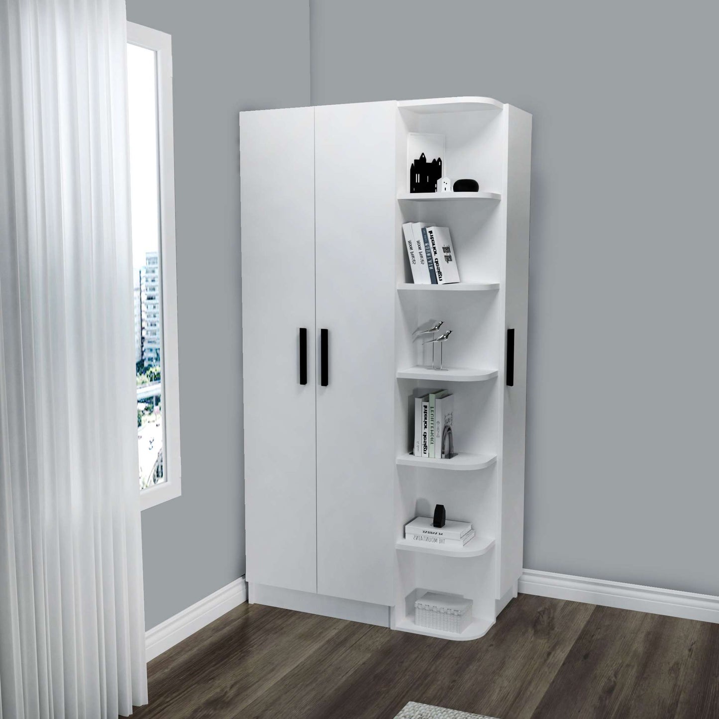 Ντουλάπα 90x181.8x50 εκ Λευκό 550ARN3518