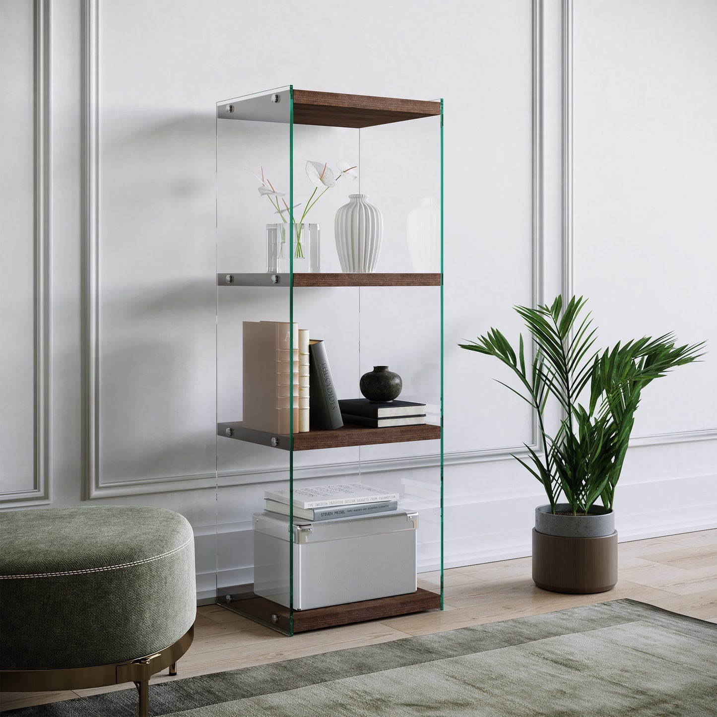 Βιβλιοθήκη 40 × 35 × 120 εκ. Καρυδί GR552NOS1302