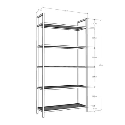 Βιβλιοθήκη 80 × 30 × 165 εκ. Χρυσό GR552NOS1304
