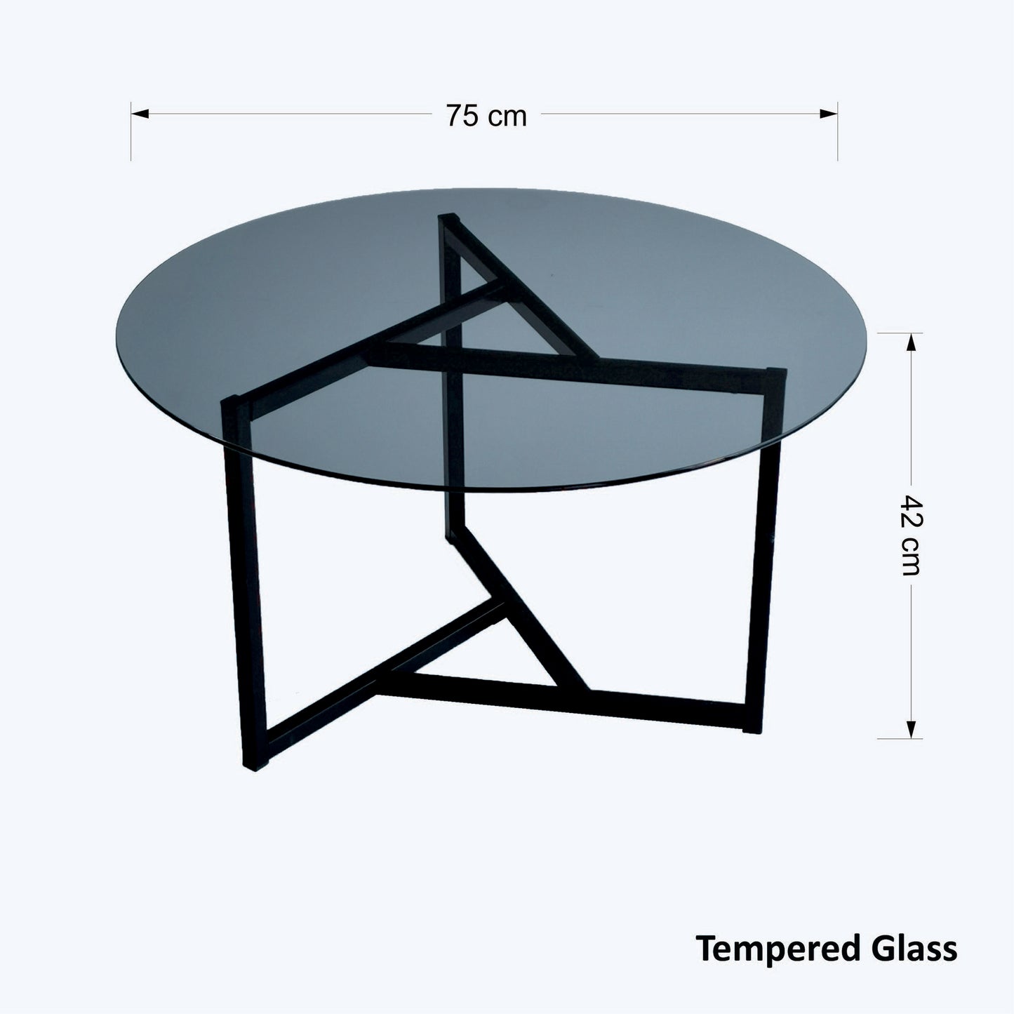 Τραπεζάκι Σαλονιού Καπνιστό - Μαύρο 75 x 75 x 42 εκ GR552NOS1410