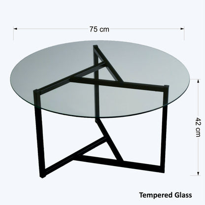 Τραπεζάκι Σαλονιού Διάφανο - Μαύρο 75 x 75 x 42 εκ GR552NOS1411
