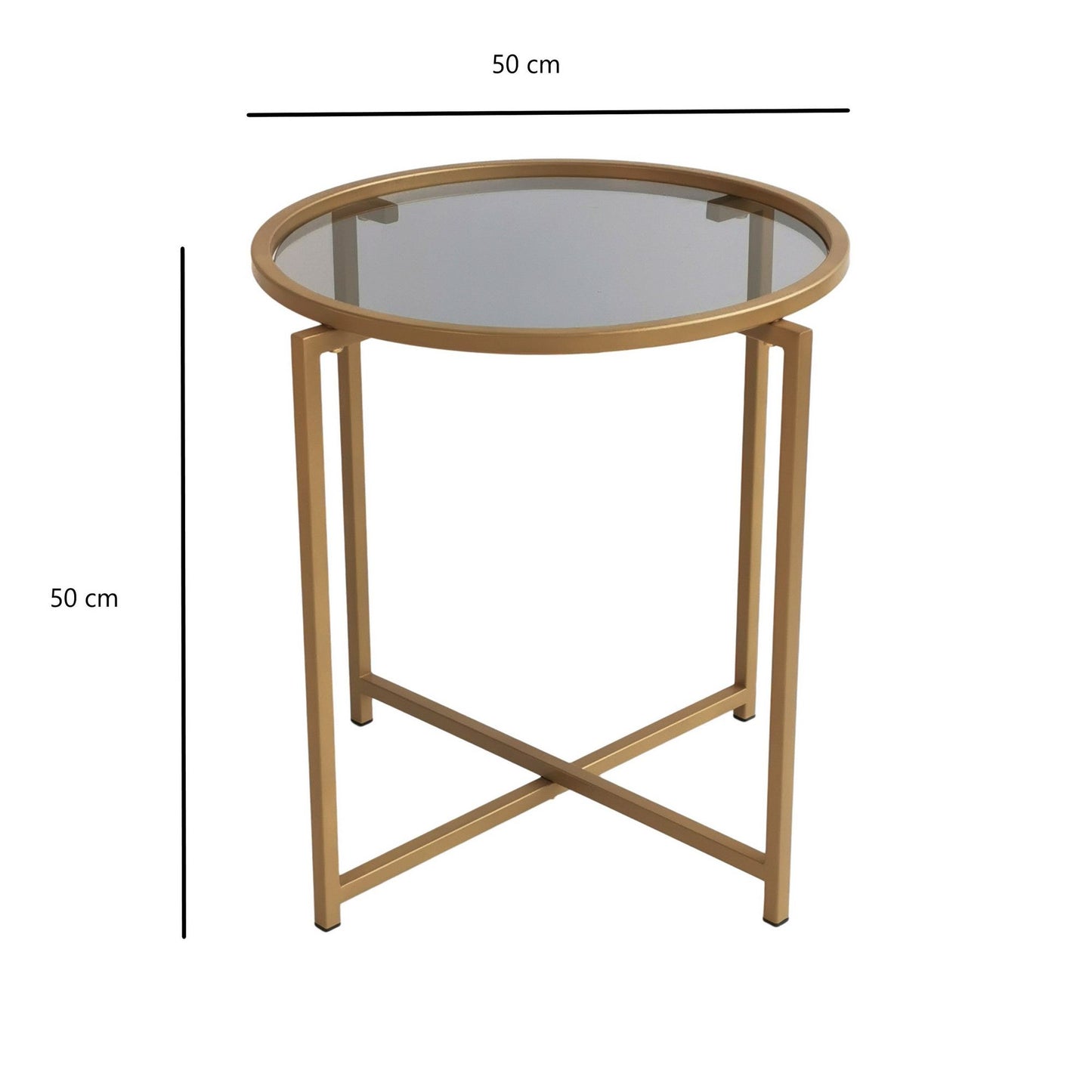 Τραπεζάκι Σαλονιού Χρυσό - Καπνιστό 50 x 50 x 50 εκ GR552NOS1422
