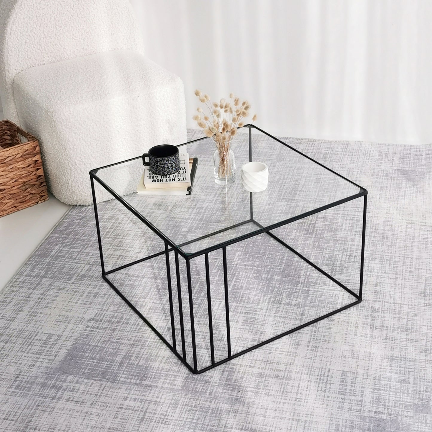 Τραπεζάκι Σαλονιού Μαύρο 55 x 55 x 36 εκ GR552NOS1424