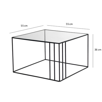 Τραπεζάκι Σαλονιού Μαύρο 55 x 55 x 36 εκ GR552NOS1424