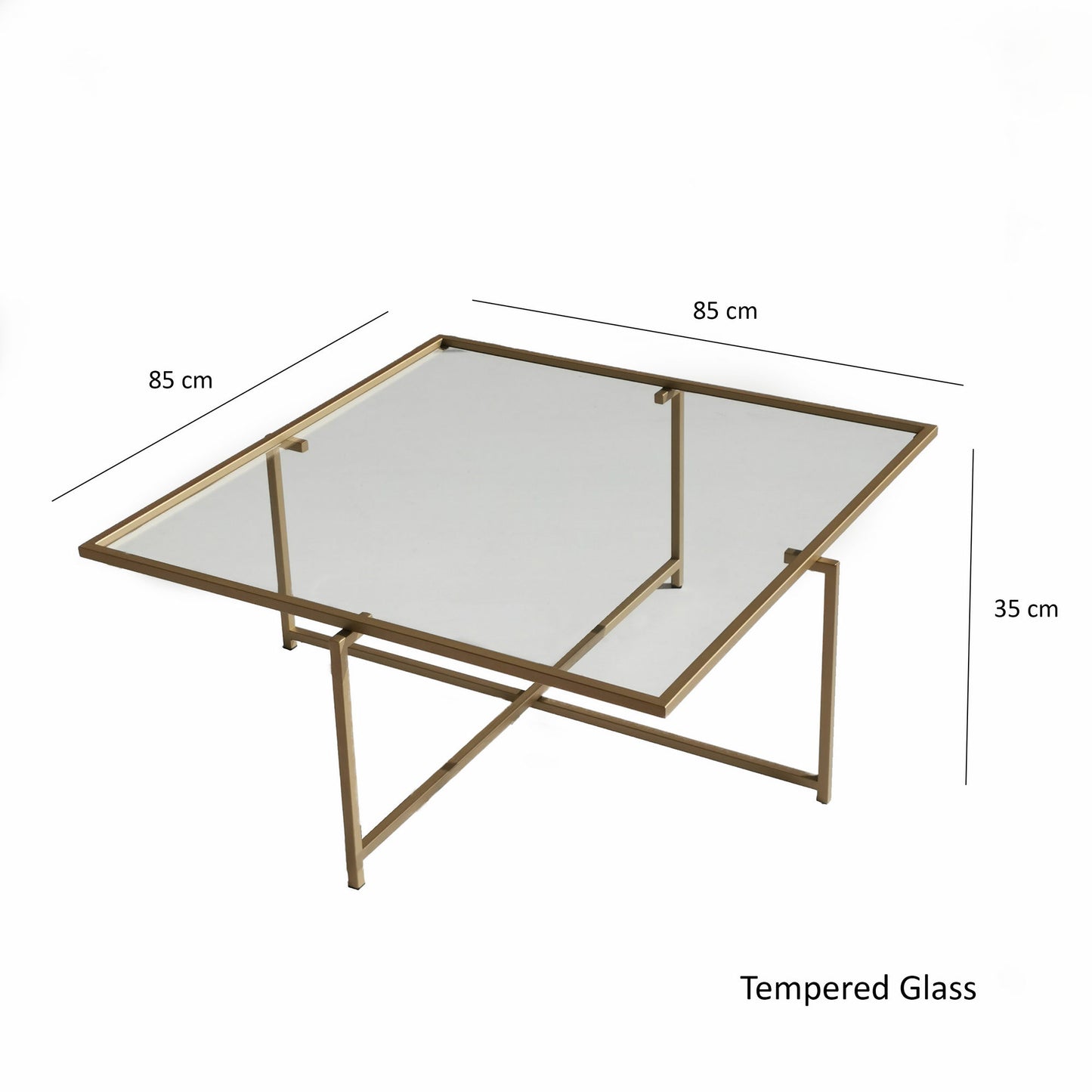 Τραπεζάκι Σαλονιού Χρυσό 85 x 85 x 35 εκ GR552NOS1432