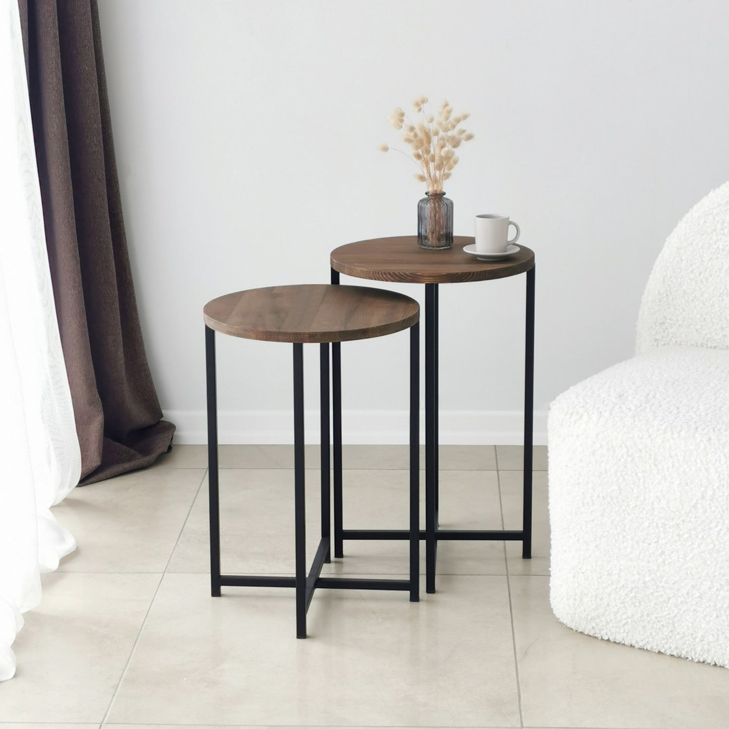 Τραπεζάκι Σαλονιού Καρυδί 35 x 35 x 55 εκ GR552NOS1443