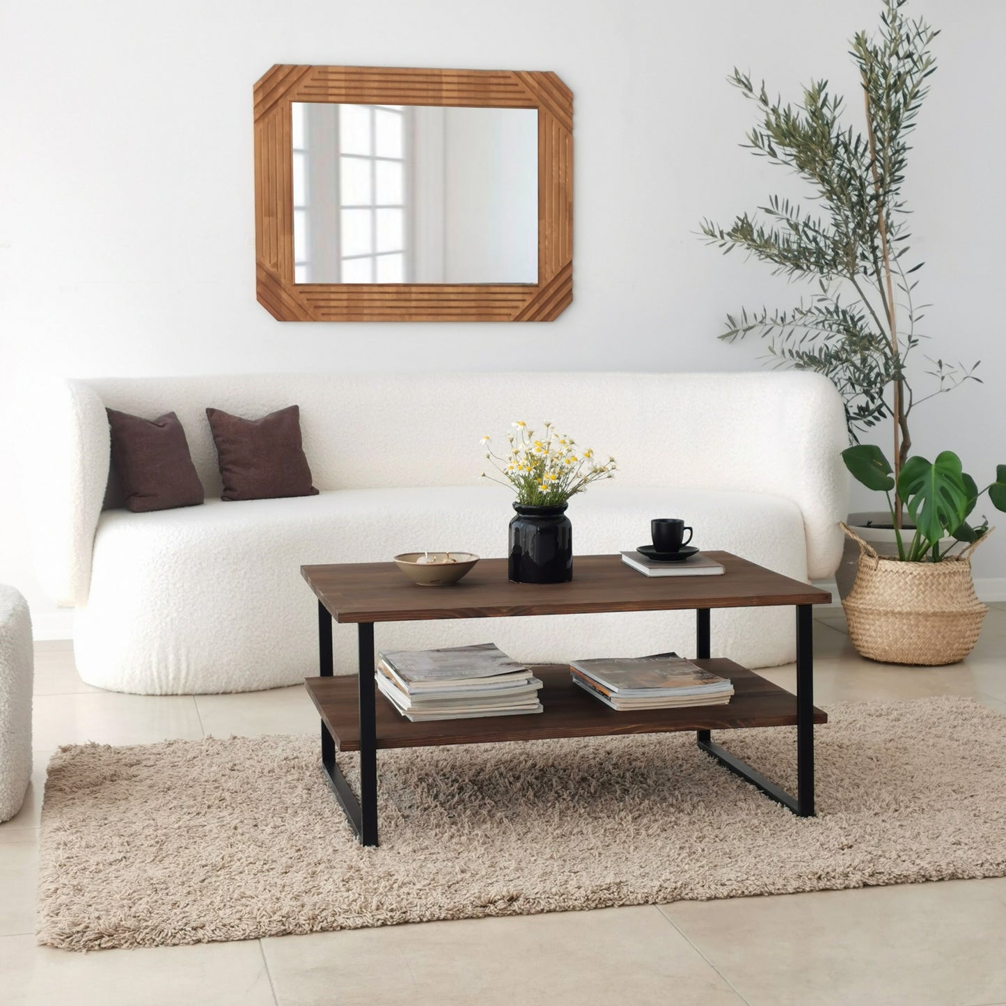 Τραπεζάκι Σαλονιού Καρυδί 85 x 60 x 40 εκ GR552NOS1445