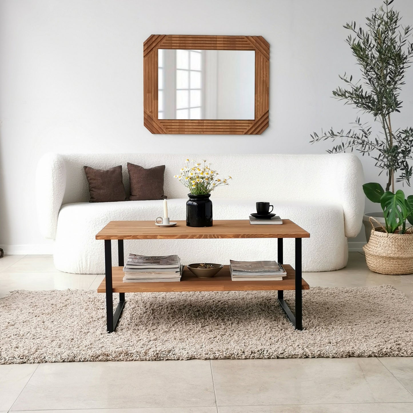 Τραπεζάκι Σαλονιού Δρυς 85 x 60 x 40 εκ GR552NOS1446