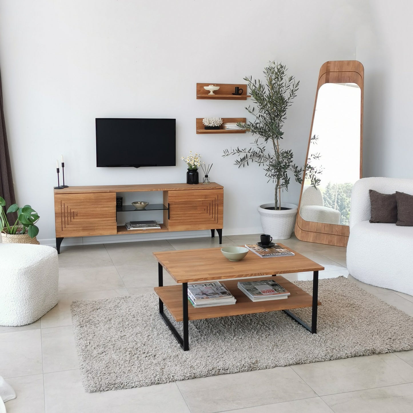 Τραπεζάκι Σαλονιού Δρυς 85 x 60 x 40 εκ GR552NOS1446