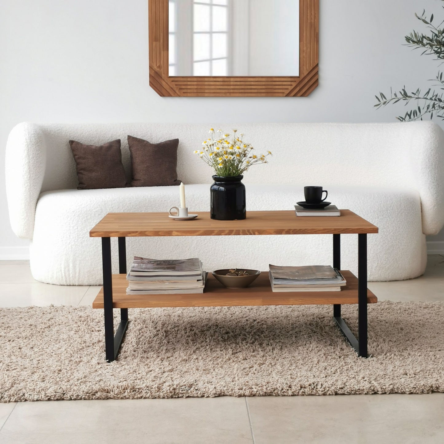 Τραπεζάκι Σαλονιού Δρυς 85 x 60 x 40 εκ GR552NOS1446