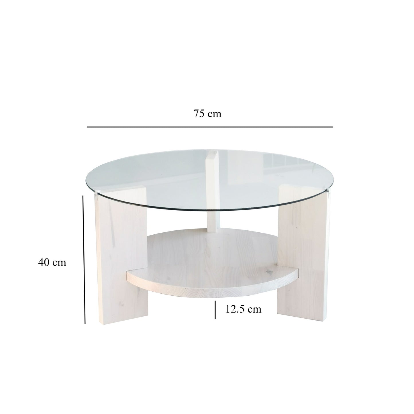 Τραπεζάκι Σαλονιού Λευκό 75 x 75 x 40 εκ GR552NOS1456