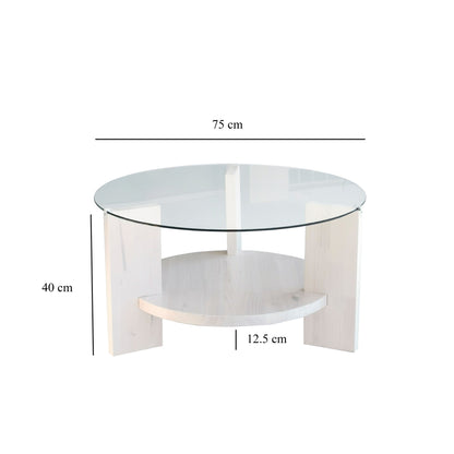 Τραπεζάκι Σαλονιού Λευκό 75 x 75 x 40 εκ GR552NOS1456