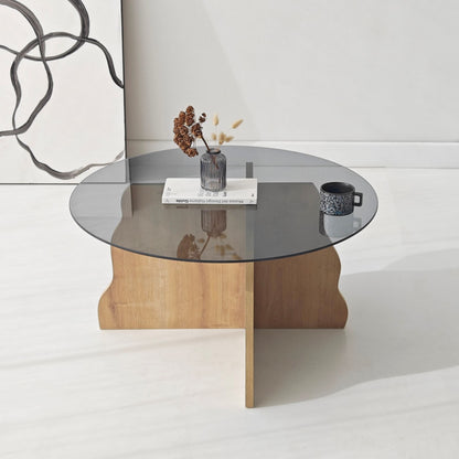 Τραπεζάκι Σαλονιού Δρυς Sapphire - Καπνιστό 75 x 75 x 40 εκ GR552NOS1485