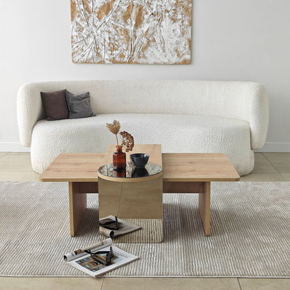 Τραπεζάκι Σαλονιού Set Μπρονζέ - Saphhire Δρυς 105 x 60 x 35 εκ GR552NOS1486