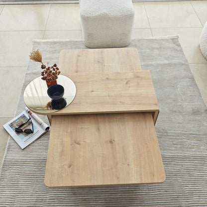 Τραπεζάκι Σαλονιού Set Μπρονζέ - Saphhire Δρυς 105 x 60 x 35 εκ GR552NOS1486