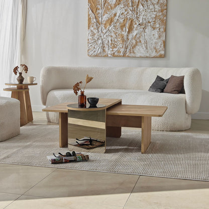 Τραπεζάκι Σαλονιού Set Μπρονζέ - Saphhire Δρυς 105 x 60 x 35 εκ GR552NOS1487
