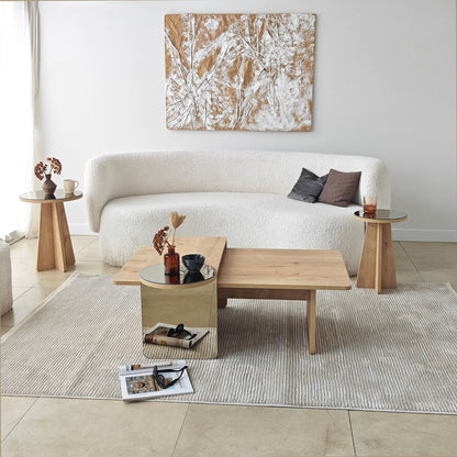 Τραπεζάκι Σαλονιού Set Μπρονζέ - Saphhire Δρυς 105 x 60 x 35 εκ GR552NOS1487