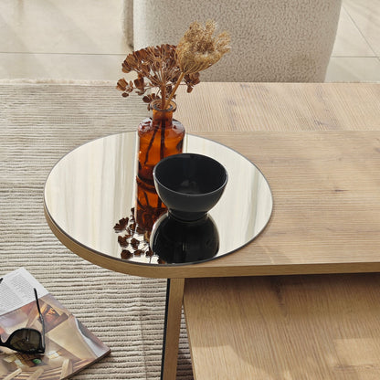 Τραπεζάκι Σαλονιού Set Μπρονζέ - Saphhire Δρυς 105 x 60 x 35 εκ GR552NOS1487